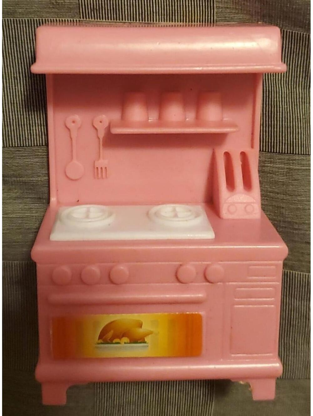 3 1/2" doll stove pink